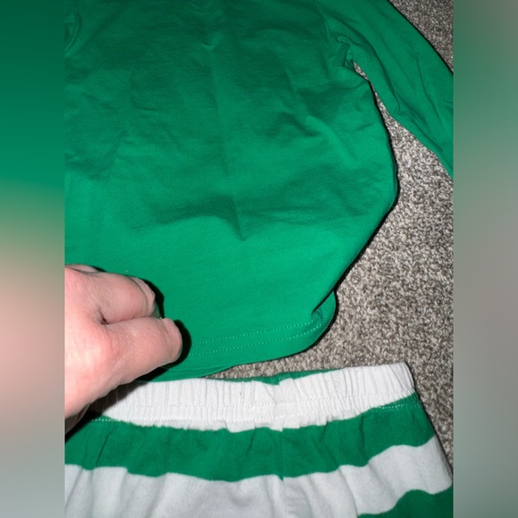 Coral Bee Reindeer Pajamas PJ Jammies set 2T Green stripe Christmas Toddler Boy - Picture 9 of 10